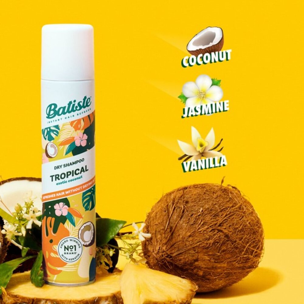 NEW Lot of 2x [Batiste] TROPICAL Scent Dry Shampoo - Full size, not travel! - Picture 4 of 9